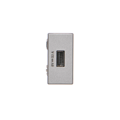 Cargador USB K45 USB 2.0 - A 5V DC 2.1A aluminio