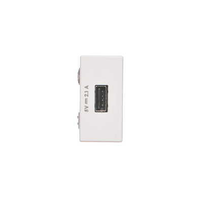 Cargador USB K45 USB 2.0 - A 5V DC 2.1A blanco puro