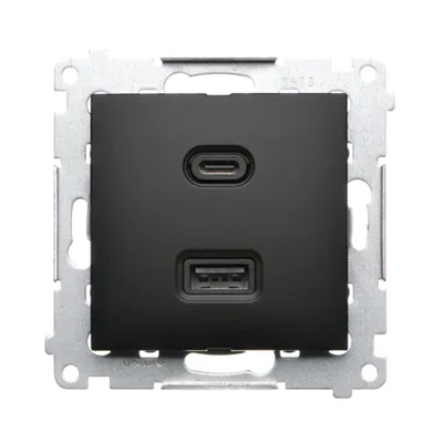 Caricabatterie Simon 54 WMDZ-EC2CAQ-049 USB C+A (modulo), 30W, 230V; nero