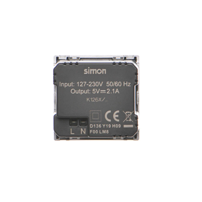 Caricatore USB K45 2x USB 2.0 - A 5V DC 2.1A alluminio