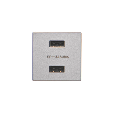 Caricatore USB K45 2x USB 2.0 - A 5V DC 2.1A alluminio