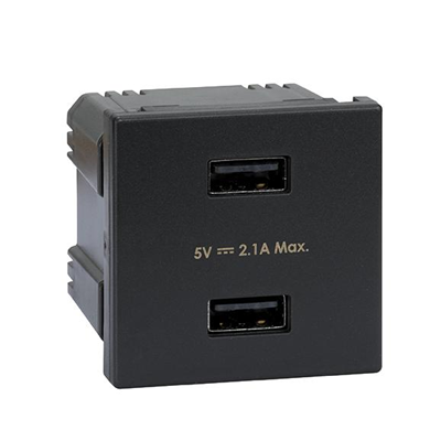 Caricatore USB K45 2x USB 2.0 - A 5V DC 2.1A grafite