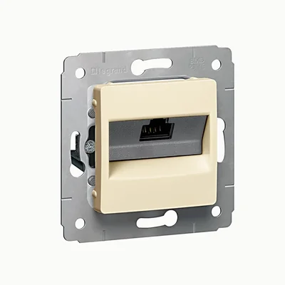 CARIVA Розетка 1XRJ45 CAT6 UTP кремова, Legrand