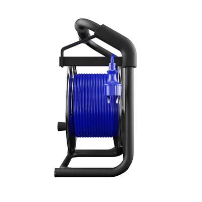Carrete de cable de extensión PB-HEAVY/D/K/25M/3X1.5/H07BQ para líneas pesadas; 4x2p+Z; IP44; 16A; H07BQ-F; 3x1.5; 25m; azul