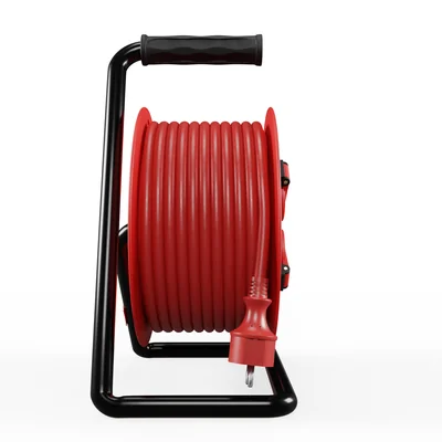 Carrete de cable de extensión PB-PRO/D/50M/3X2.5/H05RR-F LÍNEA PROFESIONAL; 4x2p+Z; IP44; 16A; H05RR-F; 3x2.5; 50m; rojo