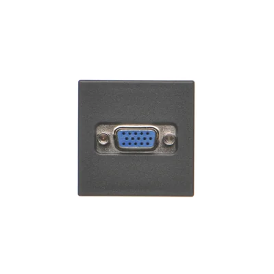 Carte connecteur VGA K45 (D-Sub 15) 45x45mm + insert, gris graphite