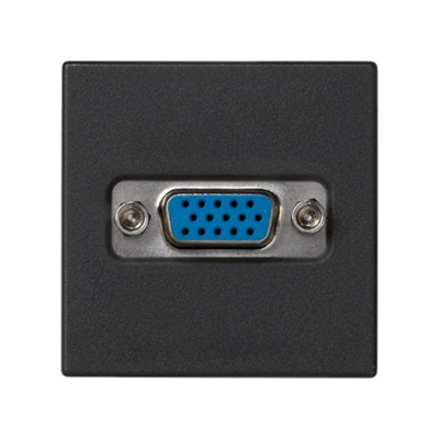 Carte connecteur VGA K45 (D-Sub 15) 45x45mm + insert, gris graphite