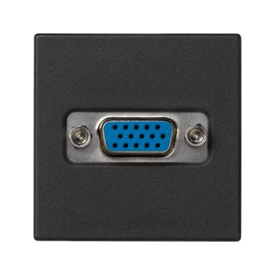 Carte connecteur VGA K45 (D-Sub 15) 45x45mm + insert, gris graphite