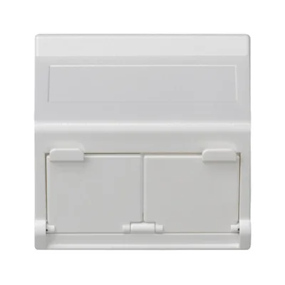 Carte K45 2x RJ avec cache diagonal, pour adaptateurs MD, blanc pur