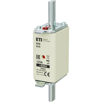 Cartouche fusible lente industrielle WT-0/gG 125A K 690