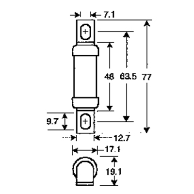 Cartouche fusible ultra-rapide BS17UQ/63/63A/690