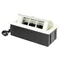 Casete para muebles NOEN empotrado en la superficie de la mesa con marco de PVC integrado para enchufes modulares de 3 x 45 x 45 mm o 6 x 22,5 x 45 mm, cable de 1,5 m, blanco.