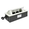 Casete para muebles NOEN empotrado en la superficie de la mesa con marco de PVC integrado para enchufes modulares de 3 x 45 x 45 mm o 6 x 22,5 x 45 mm, cable de 1,5 m, blanco.