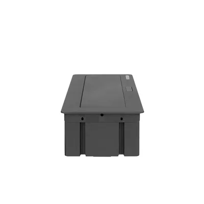Casete para muebles NOEN empotrado en la superficie de la mesa con marco de PVC integrado para enchufes modulares de 3 x 45 x 45 mm o 6 x 22,5 x 45 mm, cable de 1,5 m, color negro.