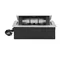 Cassetta portaoggetti NOEN Furniture da incasso nel piano del tavolo con cornice in PVC integrata per prese modulari 3 x 45x45 mm o 6 x 22,5x45 mm, cavo da 1,5 m, argento.