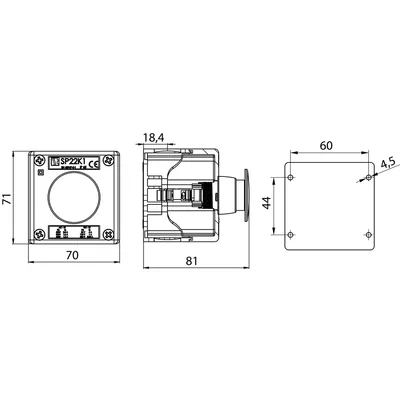 CASSETTE COMPLÈTE À 1 TROU AVEC ENTRAÎNEMENT CC ET 1 FILETAGE M20