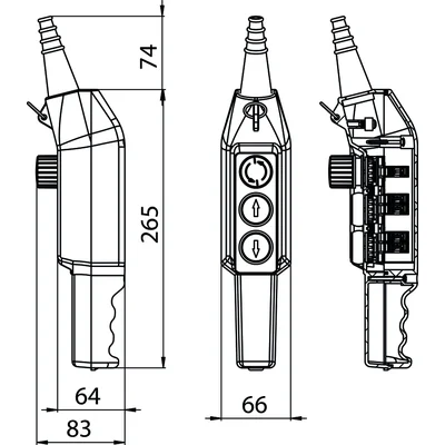 Cassette de grue haut-bas/gauche-droite 2 vitesses + bouton de sécurité