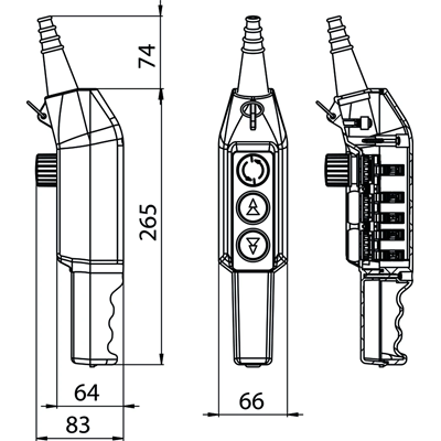 Cassette de grue montée-descente à deux vitesses + bouton de sécurité