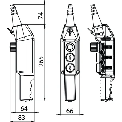 Cassette de grue montée-descente à une vitesse + bouton de sécurité