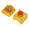Cassette with rotary safety button 1 NC contact IP65 yellow 1x M20 gland