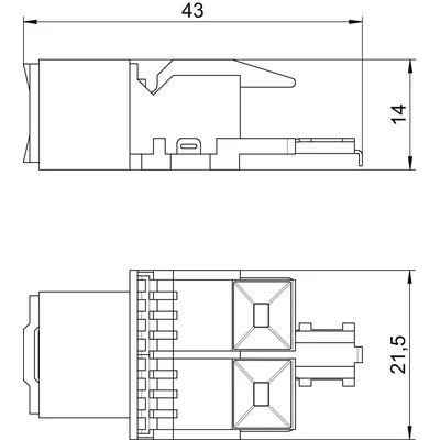 CAT.5E nestíněný připojovací modul, ASM-C5