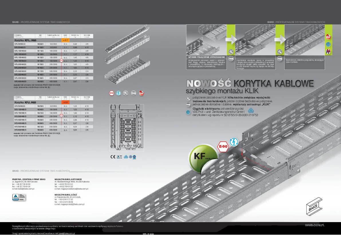 Katalog BAKS - Korytka