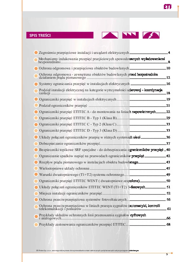 Katalog ETI POLAM - Ochrona przeciwprzepięciowa