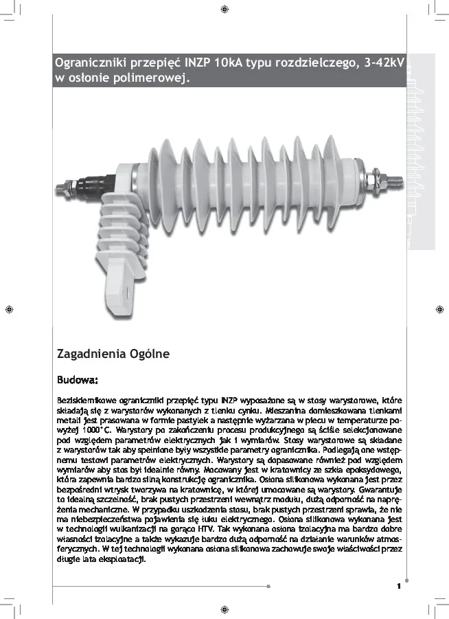 Katalog ETI POLAM - Ograniczniki przepięć INZP 
