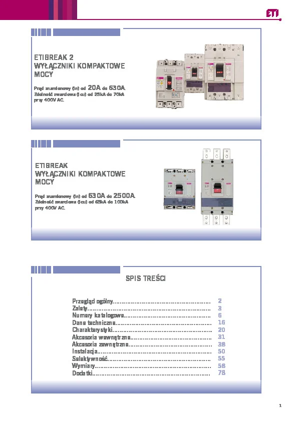 Katalog ETI POLAM - Wyłączniki kompaktowe