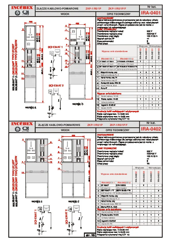 Katalog INCOBEX - Złącza kablowo - pomiarowe