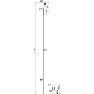Cavo di alimentazione HVI, diametro 27 mm, con testa e terminazione, nero, lunghezza secondo l'ordine (min. 6 m, max. 35 m) HVI P RIV 90 27 L6M SW