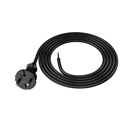 Cavo di collegamento con spina dritta IP20 2x1,5 H05RR 2m nero