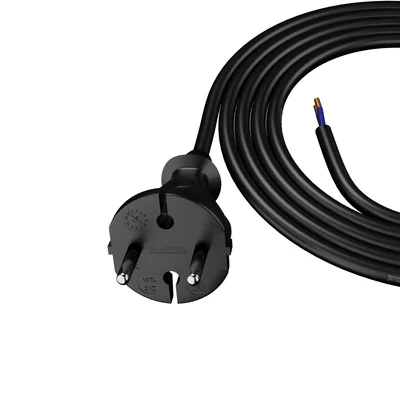 Cavo di collegamento con spina dritta IP20 2x1,5 H05RR 2m nero