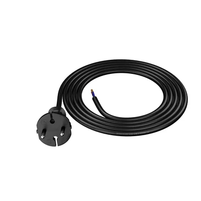 Cavo di collegamento con spina dritta IP20 2x1,5 H05RR 2m nero