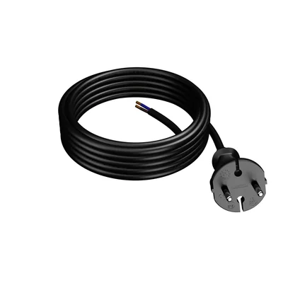 Cavo di collegamento con spina dritta IP20 2x1,5 H05RR 5m nero