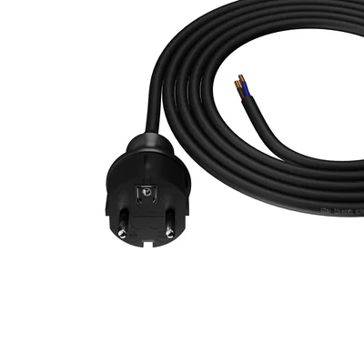 Cavo di collegamento con spina dritta IP44 3x1,5 H05RR 1,5m nero