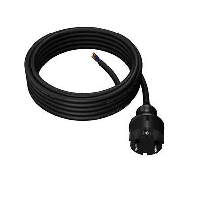 Cavo di collegamento con spina dritta IP44 3x1,5 H05RR 5m nero