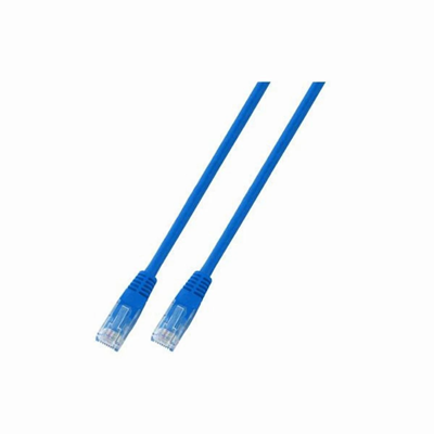 Cavo patch RJ45 U/UTP cat.5e PVC CCA blu 1m