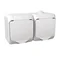 CEDAR Prise double 2P+PE avec capot blanc IP44 blanc