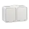 CEDAR Prise double SCHUKO à volets IP44 blanc