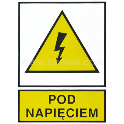 Cedulka POPs - POD ELEKTRICKOU 210x297mm žlutá