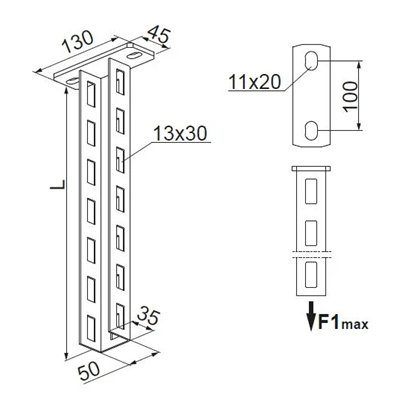 Ceiling bracket length 200mm
