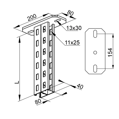 Ceiling bracket, WPCD200N