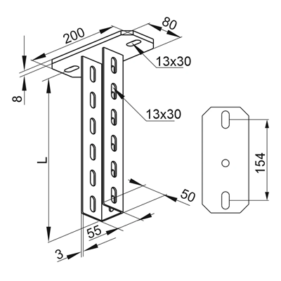 Ceiling bracket, WPCT200N