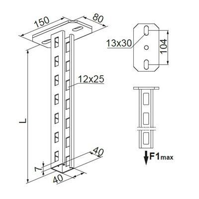 Ceiling bracket, WPCW/WPCO2000N