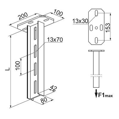 Ceiling Bracket, WPDH1000N