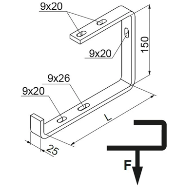 Ceiling bracket, WSV100