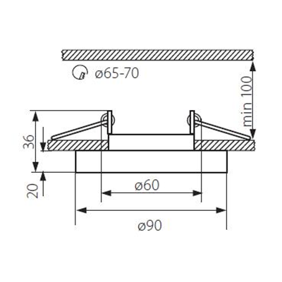 Ceiling decorative luminaire MORTA B CT-DSO50-B