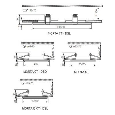 Ceiling decorative luminaire MORTA CT-DSL50 BLUE