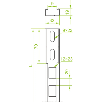 Ceiling guide length 200mm